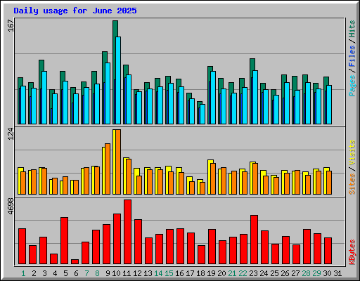 Daily usage for June 2025