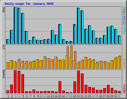 Daily usage for January 2026