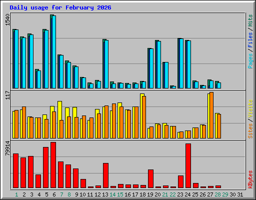 Daily usage for February 2026