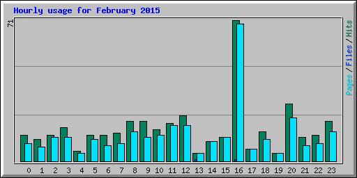 Hourly usage for February 2015