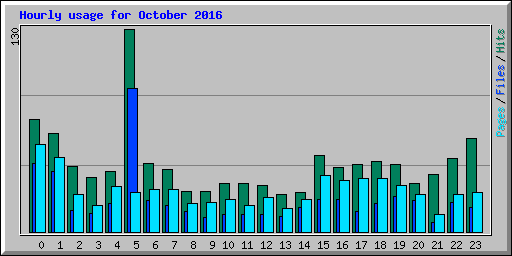 Hourly usage for October 2016