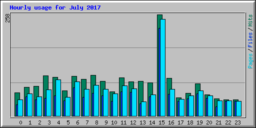 Hourly usage for July 2017