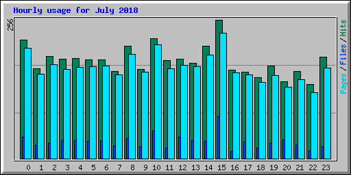 Hourly usage for July 2018