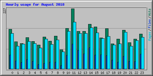 Hourly usage for August 2018