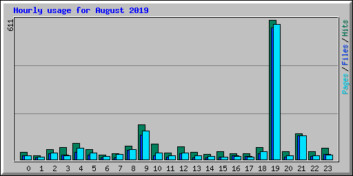 Hourly usage for August 2019