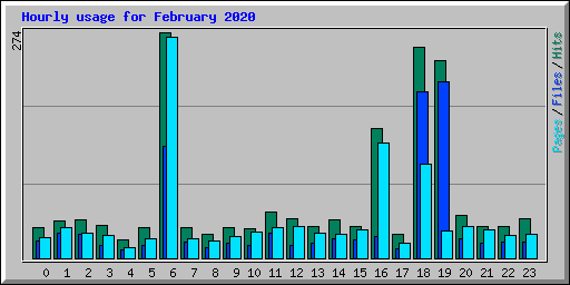 Hourly usage for February 2020