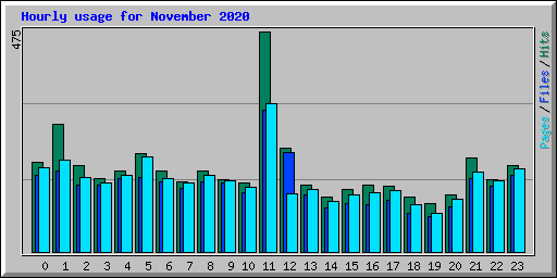 Hourly usage for November 2020