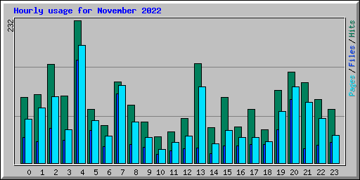 Hourly usage for November 2022