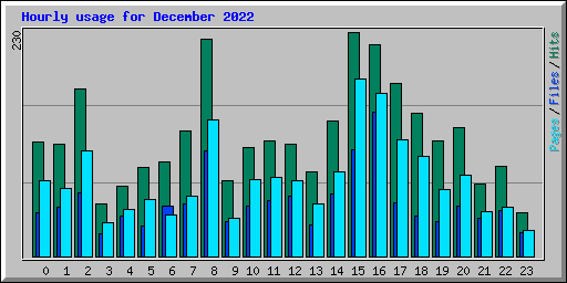 Hourly usage for December 2022