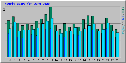 Hourly usage for June 2025